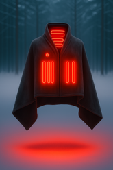 Cape Chauffante ARCTIQ™ – 3 Niveaux, USB Rechargeable, Confort Velours Gris